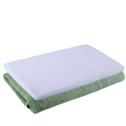 Dollar White & Dynasty Green 400 GSM 100% Cotton Bath Towels - Set of 2-picture-41