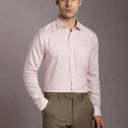 Louis Philippe Pink Regular Fit Checks Formal Shirt-picture-46
