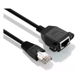 Pac 1.5 mtr Rj45 Male To Female Screw Panel Mount Ethernet Lan Cable for Computer Black-10