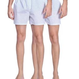 Ramraj White Cotton Regular Fit Checks Boxers (Pack of 2)-image-68