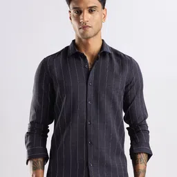 NEVER NEUD Men Classic Opaque Striped Casual Shirt-image-46