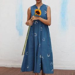 Chidiyaa Flower Girl Chandramallika Blockprinted Cotton Kurta Set-image-15