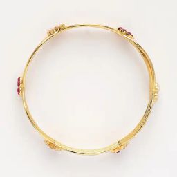 NVR Gold-Plated Artificial Stones Traditional Bangles Set of 2 image 3
