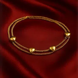 ISHTAARA Women Gold-Plated Stainless Steel Heart Charm Bracelet-picture-0