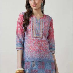 Soch Pink & Blue Embroidered Tunic-image-9