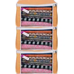 prettykrafts Orange 3 Pieces Reusable Multi-Utility Organisers-image-38