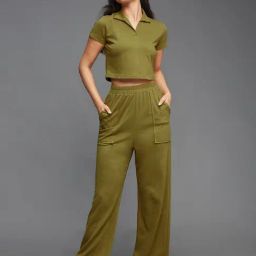 Miss Chase Green Cotton Relaxed Fit Co-Ord Set-image-67