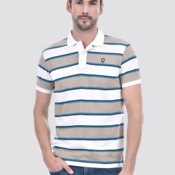 Numero Uno Multicolor Cotton Regular Fit Striped Polo T-Shirt-5