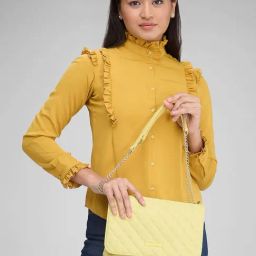 Caprese CUDDY Lime Quilted Medium Shoulder Handbag-image-7