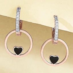 P.N.Gadgil Jewellers Circle of Heart 18kt Rose Gold Stud Gold Earring For Woman-image-62
