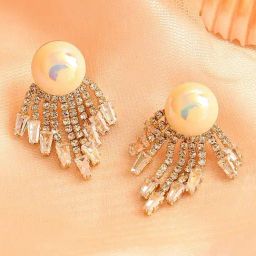 Sohi Gold Plated Party Designer Stone Dangler Earrings-48