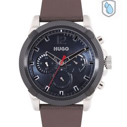 HUGO Men Impress Solid Dial & Leather Straps Analogue Watch 1530294-6