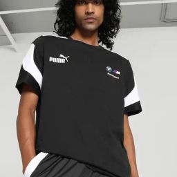 Puma BMW M Motorsport MT7+ Black Cotton Regular Fit Printed Sports T-Shirt-image-100