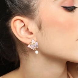 Sohi Gold Plated Party Pearls Drop Earrings image 3