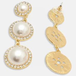 Sohi Gold Plated Party Pearls Dangler Earrings image 5