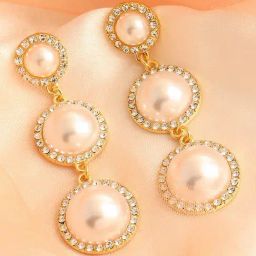 Sohi Gold Plated Party Pearls Dangler Earrings-15
