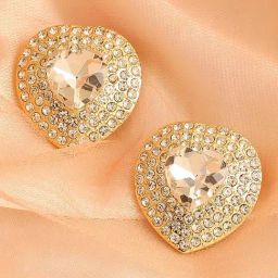 Sohi Gold Plated Party Designer Stone Stud Earrings-7