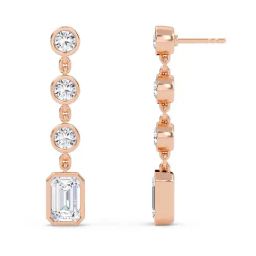 SHINE ETERNAL Lab Grown 18k (750) Rose Gold Earrings for Women-image-66