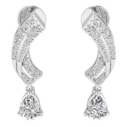 SHINE ETERNAL Lab Grown 18k (750) White Gold Earrings for Women-image-73