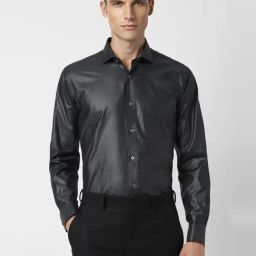 Van Heusen Grey Cotton Regular Fit Printed Shirt-image-99