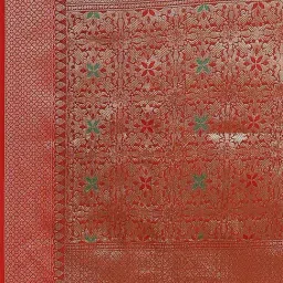 Blissta Grey & Red Woven Saree With Unstitched Blouse image 5