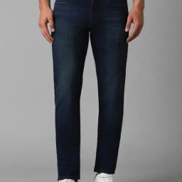 Louis Philippe Navy Cotton Slim Fit Jeans-picture-22