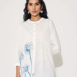 Akkriti By Pantaloons Crystal Blue Regular Fit Floral Print Tunic-picture-26