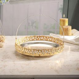 Troveas Multicolor Stainless Steel Orchid Glow Basket-17