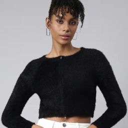 SHOWOFF Black Regular Fit Cardigan-37