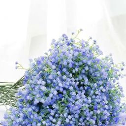 Art Street Blue Plastic Artificial Gypsophila Flowers Bouquet-24