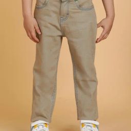 Tales & Stories Boys Khaki Tint Cotton Jeans-picture-13