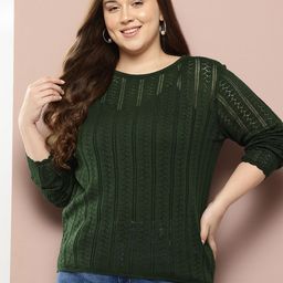 Sztori Plus Size Open Knit Pullover-image-10