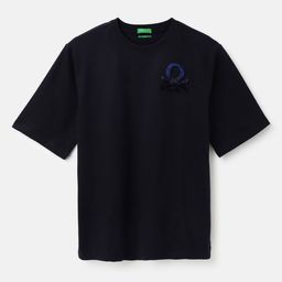 United Colors of Benetton Boys Drop-Shoulder Sleeves Pure Cotton Applique Boxy T-shirt-picture-35