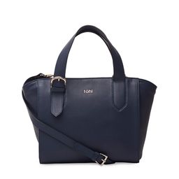 tohl Navy Blue Solid Leather Handheld Bag-19
