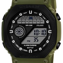FELIZER Men Dial & Textured Straps Analogue and Digital Watch F147-LSKA-Green image 3