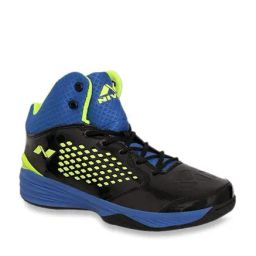 Nivia Warrior-1 Black & Blue Basketball Shoes-image-74