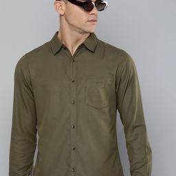 R.Code by The Roadster Life Co. Solid Spread Collar Casual Shirt-image-13