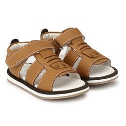 TUSKEY Solid Color Sandals - Brown-image-36