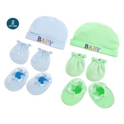 Tiny Tycoonz Cotton Cap Mitten & Booties Blue Green Pack of 2 - Diameter 14 cm-34