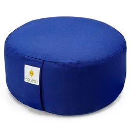 Sarveda Cylindrical Meditation Cushion made from Buckwheat Hulls - Royal Blue-picture-12