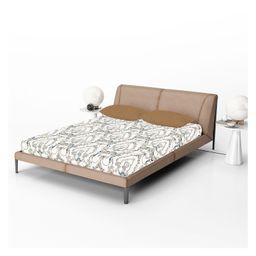 Divine Casa 100% Cotton 144 TC Cotton Floral Pattern Elastic Fitted Bedsheet Double Size with 2 Pillow Covers - Beige-18