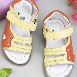 Stefens Colour Blocked Velcro Closure Sandals - Peach-picture-14