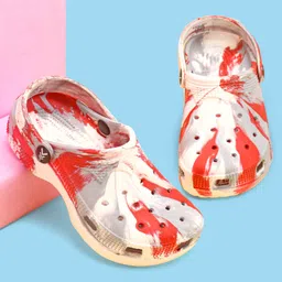 Pine Kids Clogs with Back Straps - White & Red-picture-22