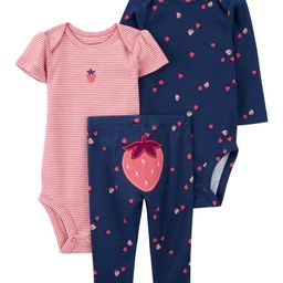 Carter's Cotton Knit Half & Full Sleeves Onesies With Fruit Print & Lounge Pant - Navy Blue-image-73