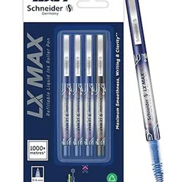 Luxor Schneider LX MAX Roller Ball Pen Pack of 4 - Assorted Colors  & Refill-picture-4