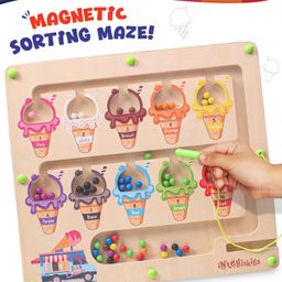 Intelliskills 3-in-1 Ice-Cream Magnetic Maze | Multicoloured | Cognitive Development & Interactive Toy for Kids | Ideal for Gifting | Sorting, Matching & Problem-Solving Skills | BIS Approved | Educator Recommended-24