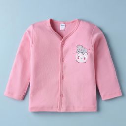 Tango Interlock Knit Full Sleeves Jhabla With Elephant Print - Pink-image-92