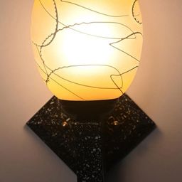 1ST TIME Yellow & White Printed Glass Cylinder Shaped Wall Lamp-picture-13