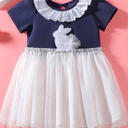 YK Girls Colourblocked Fit & Flare Dress-image-35