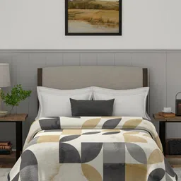 MYTRIDENT White & Black Ethnic Motifs Heavy Winter Double Bed Blanket-image-9